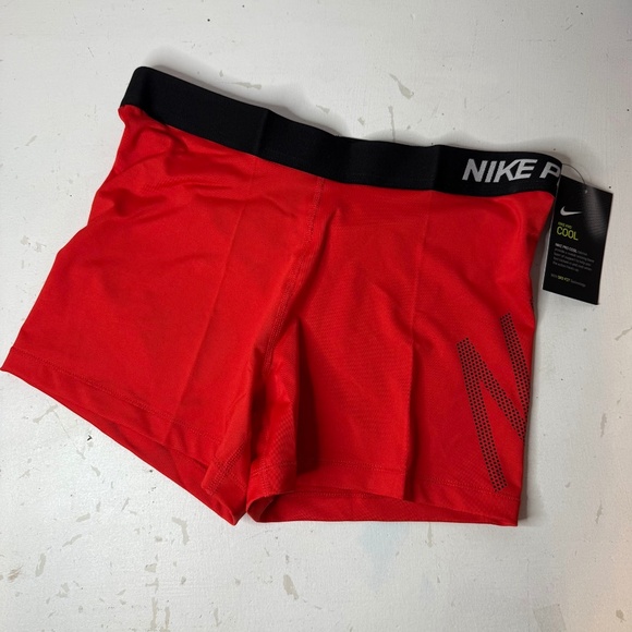 New Nike Pro Cool Women's Compression Yoga Training Shorts Pink/Red/Black - Picture 1 of 3